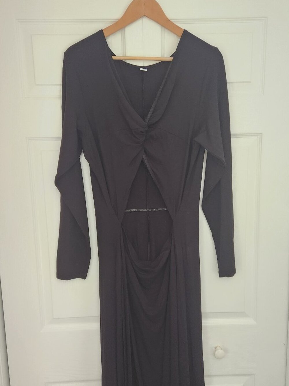 Old Navy Cutout Midi Twist Tie Long Sleeve Dress Black XXL Tall